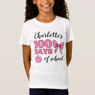 スクールピンクの日の女の子100 Tシャツ