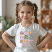 スクールピンク弓学校用品名パーソナライズされた称 Tシャツ