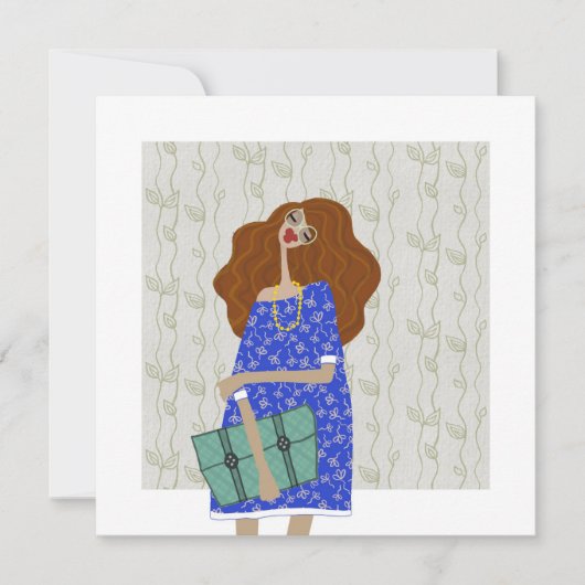 スクールファッションアイコン ファッションイラスト 招待状 (正面)