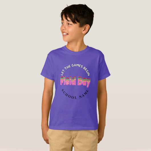 スクールフィールド日紫色カラーチーム応援分隊 Tシャツ (正面フル)