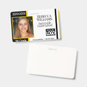 スクールフォトバッジ – 黒と黄 バッジ (Front & Back)