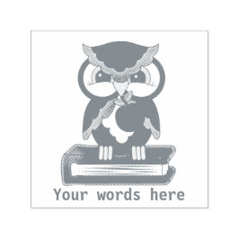 スクールフクロウのグレーにスタンプを追加 セルフインキングスタンプ