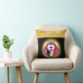 スクールブックを持つピンクと白のフクロウ読ル クッション (椅子)