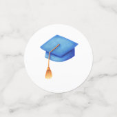 スクールブルー卒業パーソナライズされた会 コンフェッティ (スモール正面)