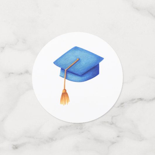 スクールブルー卒業パーソナライズされた会 コンフェッティ (スモール正面)