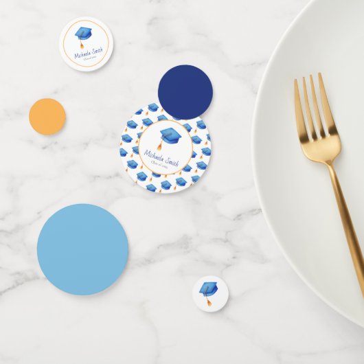 スクールブルー卒業パーソナライズされた会 コンフェッティ (グループ)