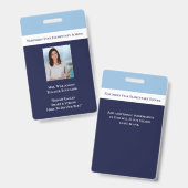 スクールブルー社員の写真ID先生 バッジ (正面＆裏面)