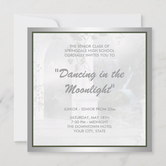 スクールプロム招待状ムーンライトダンスプロム 招待状 (裏面)