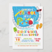 スクールプールパーティの招待状の終了 – Boy 招待状 (正面)