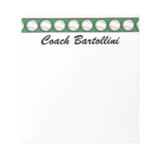 スクールベースボールノートパッド – SRF ノートパッド (正面)