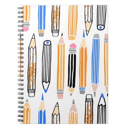 スクールペンシル手描きイラストレーション ノートブック (正面)