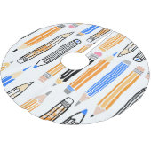 スクールペンシル手描きイラストレーション ブラッシュドポリエステルツリースカート (アングル)