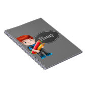 スクールボーイパーソナライズされた ノートブック (右側)