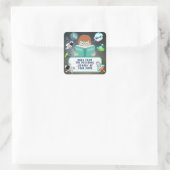 スクールボーイ、学生書籍、子供、子供、読書装置 スクエアシール (バッグ)