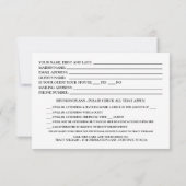 スクールマスコットクラス懇親会 出欠カード (裏面)