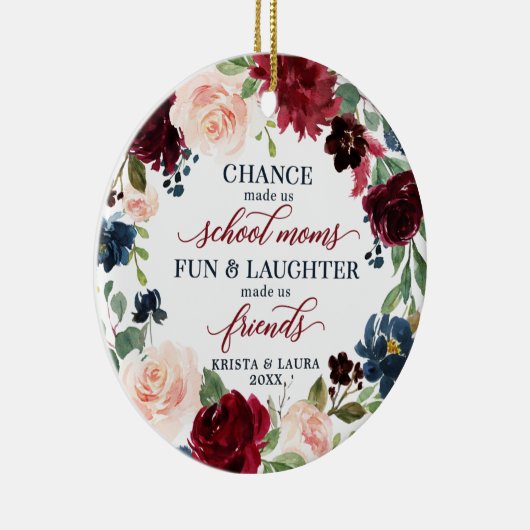 スクールモムズパーソナライズされたボホフローラ友好 セラミックオーナメント (右)