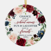スクールモムズパーソナライズされたボホフローラ友好 セラミックオーナメント (正面)