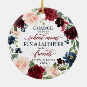 スクールモムズパーソナライズされたボホフローラ友好 セラミックオーナメント (裏面)
