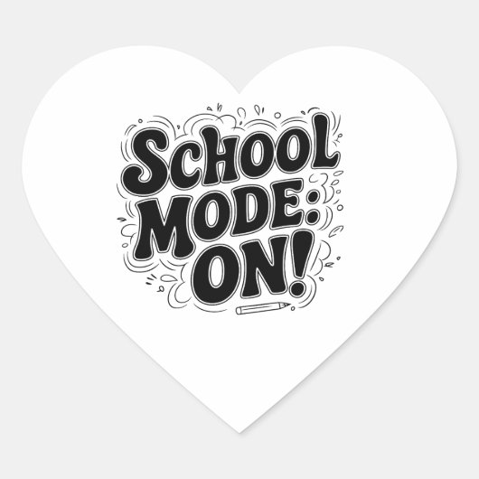 スクールモード：オン！ヴィンテージインスパイアデザイン ハートシール (正面)