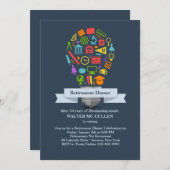 スクールライトバルブリタイアメントパーティの招待状 招待状 (正面/裏面)