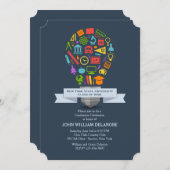 スクールライトバルブ卒業招待状 招待状 (正面/裏面)