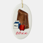 スクールランチミルクアップルお気に入りの先生ギフト セラミックオーナメント (右)