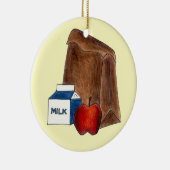 スクールランチレディーカフェテリア労働者先生リンゴ セラミックオーナメント (右)