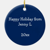 スクールランチレディーカフェテリア労働者先生リンゴ セラミックオーナメント (裏面)