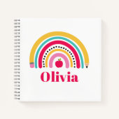スクールレインボーパーソナライズされたネーム ノートブック (正面)