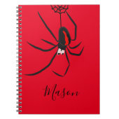 スクールレッドバックスパイダーおもしろい名前をカスタムする ノートブック (正面)