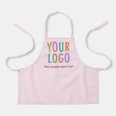 スクールロゴ付きピンクチャイルドエプロン&カスタム文字 エプロン (正面)