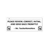 スクールワークレビューと教育者の名前ラバースタンプ ラバースタンプ (インプリント)