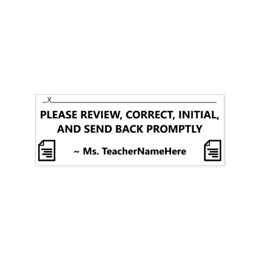 スクールワークレビューと教育者の名前ラバースタンプ ラバースタンプ (インプリント)