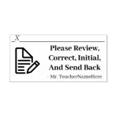 スクールワークレビュー+教育者の名前ラバースタンプ ラバースタンプ (インプリント)