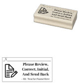 スクールワークレビュー+教育者の名前ラバースタンプ ラバースタンプ (押印)
