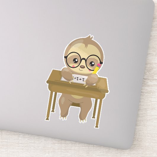 スクール・スロース、かわいいスロース、ベビー・スロース、スクール・デスク シール (詳細)