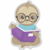 スクール・スロース、かわいいスロース、ベビー・スロース、眼鏡 シール (正面)