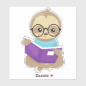 スクール・スロース、かわいいスロース、ベビー・スロース、眼鏡 シール (シート)