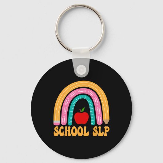 スクールSLP レインボー鉛筆 女性の学校に戻るアプリ キーホルダー (正面)