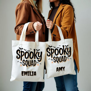 スクー不気味ドハロウィーン名前をカスタムするフレンド トートバッグ