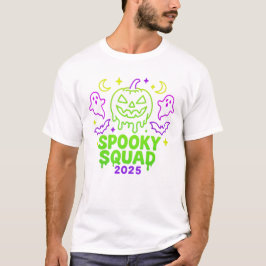 スクー不気味ド2025ハロウィンネオン幽霊カボチャ Tシャツ