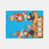 スクー最高のルバスに乗る女子の友達 フリースブランケット (正面(横))