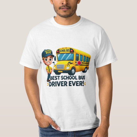 スクー最高のル・バスの運転手は今まで!Tシャツ – おもしろい漫画 Tシャツ (正面)