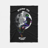 スクー生まれターと月に フリースブランケット (正面)