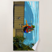 スクー生まれトへ – スタントスクーターのトリック ビーチタオル (正面)