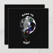 スクー生まれト – スクーターとムーンフラットカード (正面/裏面)