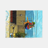 スクー生まれト – スタントスクーターのトリック フリースブランケット (正面(横))