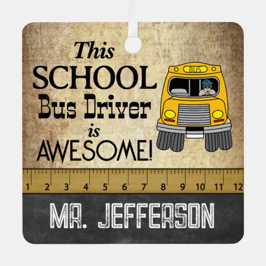 スクー素晴らしル・バス・ドライバー |ヴィンテージ メタルオーナメント (正面)