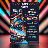 スクー転がタージャンプゾーンスケートボード13誕生日 招待状