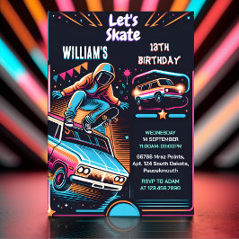 スクー転がタージャンプゾーンスケートボード13誕生日 招待状
